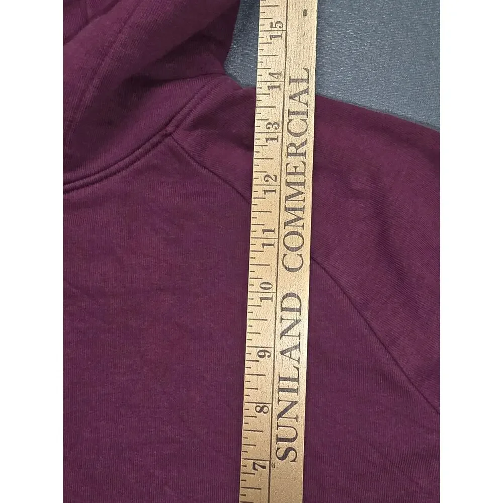 Gymshark Womens Cropped Hoodie Sweatshirt Pullover Training Drawcord Burgundy XS